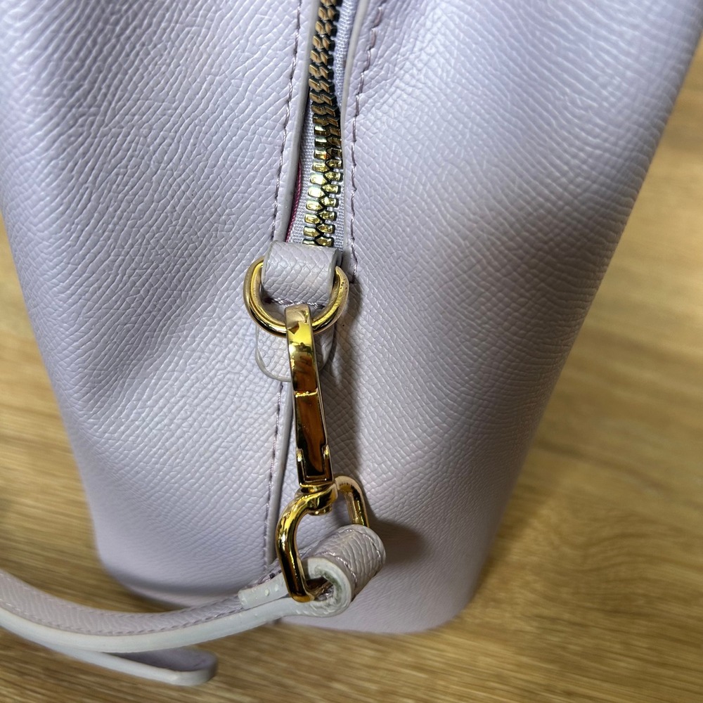 Betsey Johnson Lavender Heart Satchel Crossbody Bag with Scarf Accent - Picture 10 of 13
